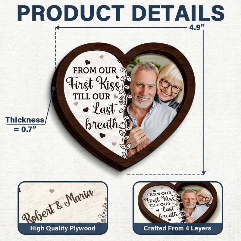 Gift For Husband, Gift For Wife, Gift For Boyfriend, Gift For Girlfriend, Custom Photo, Love, Gift For Couples - Custom Photo The Date We Became Mr. & Mrs. - Personalized 2-Layered Wooden Ring Dish