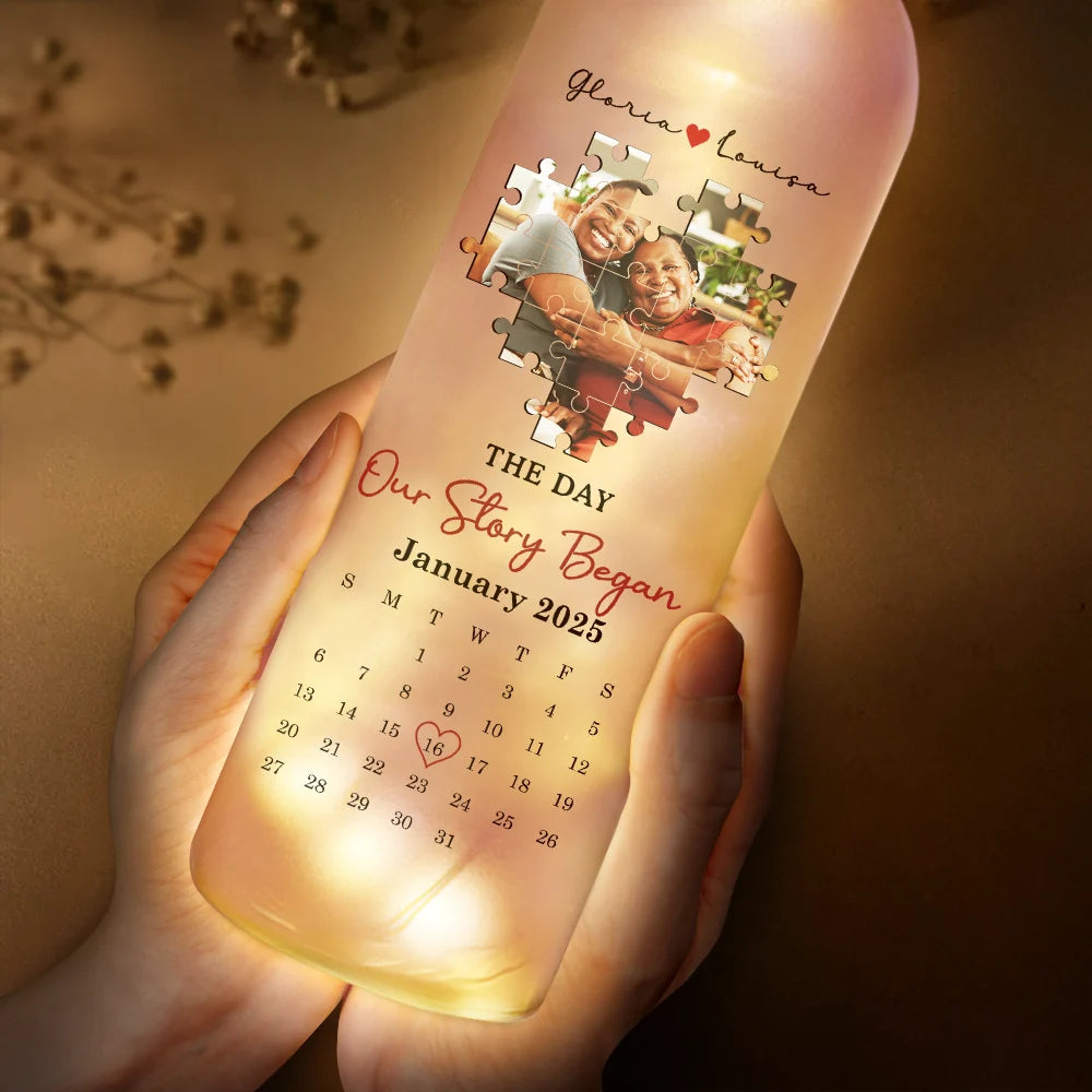 Gift For Couples,Gift For Husband,Gift For Wife,Gift For Boyfriend,Gift For Girlfriend,Love,Custom Photo - Custom Photo The Day I Found My Missing Piece - Personalized Bottle Light