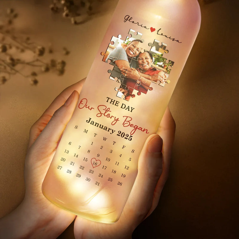 Gift For Couples,Gift For Husband,Gift For Wife,Gift For Boyfriend,Gift For Girlfriend,Love,Custom Photo - Custom Photo The Day I Found My Missing Piece - Personalized Bottle Light