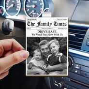 Gift For Father, Custom Photo, Top Market, Non-Eng, Photo, Grateful - Custom Photo The Father's Day Times - Personalized Custom Shaped Car Visor Clip - Pack