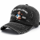 Happy, Gift For Father, Gift For Grandpa, Gift For Men, Grilling, Non-Eng, Photo, Humorous - Custom Photo The Grill Master For Him Dad Grandpa - Personalized Distressed Cap