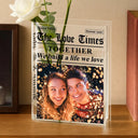 Old Couples,Gift For Couples,Gift For Women,Gift For Men,Gift For Wife,Gift For Husband,Gift For Boyfriend,Gift For Girlfriend,Love,LGBT - Custom Photo The Love Times Newspaper Theme - Personalized Acrylic Book Vase