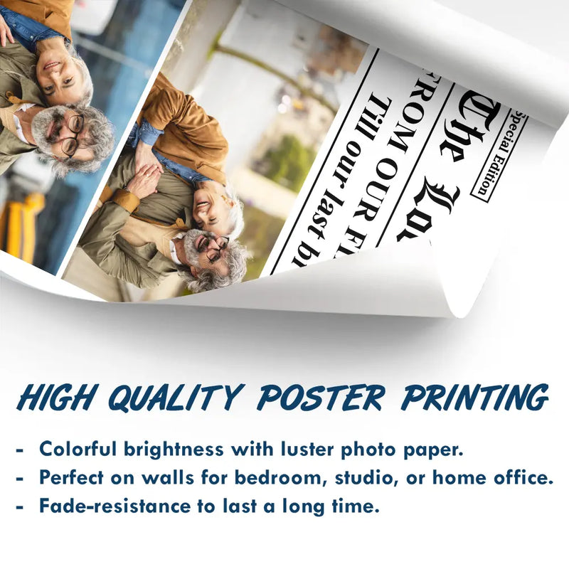 Old Couples,Gift For Couples,Gift For Women,Gift For Men,Gift For Wife,Gift For Husband,Gift For Boyfriend,Gift For Girlfriend,Love,LGBT - Custom Photo The Love Times Newspaper Theme - Personalized Poster