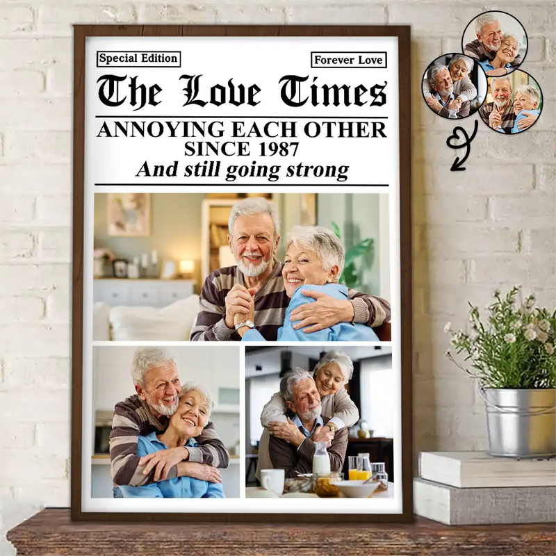 Old Couples,Gift For Couples,Gift For Women,Gift For Men,Gift For Wife,Gift For Husband,Gift For Boyfriend,Gift For Girlfriend,Love,LGBT - Custom Photo The Love Times Newspaper Theme - Personalized Poster