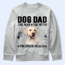 Dog Dad,Pet Lovers,Gift For Father,Custom Photo,Playful,Remove BG Photo - Custom Photo Dog Dad The Man The Myth The Snack Dealer - Personalized T Shirt
