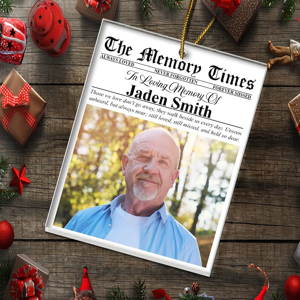 Memorial,Christmas,Family,Parents,Gift For Grandparents,Sad,Custom Photo - Custom Photo The Memory Times - Personalized Custom Shaped Acrylic Ornament