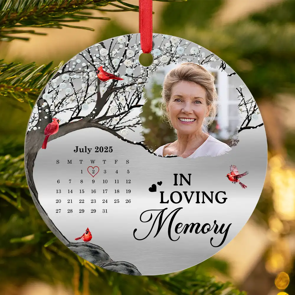 Christmas, Custom Photo, Sad, Memorial - Custom Photo The Moment Your Heart Stopped - Personalized Metal Ornament
