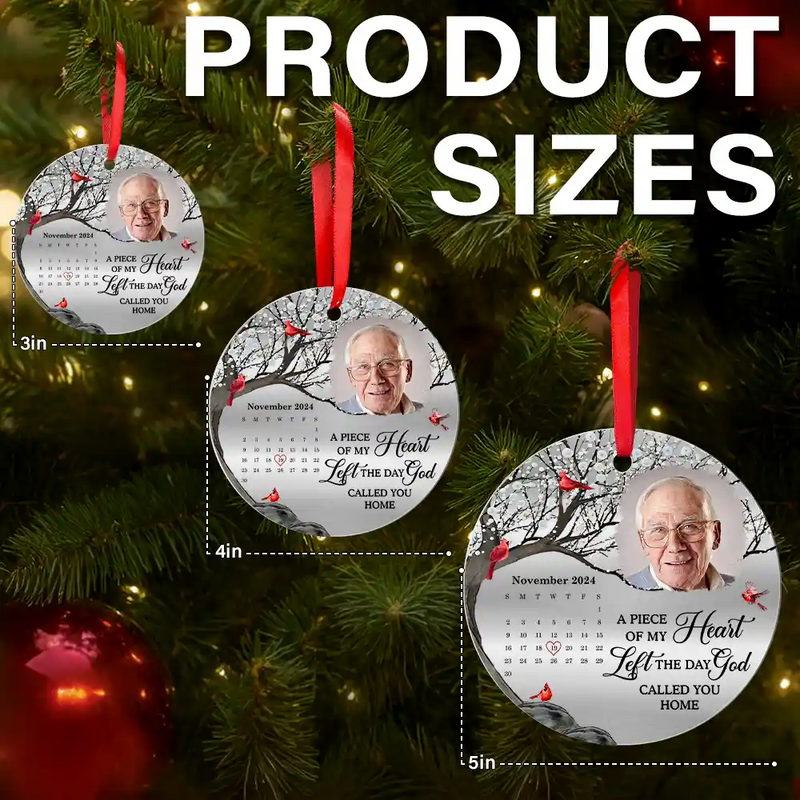 Christmas, Custom Photo, Sad, Memorial - Custom Photo The Moment Your Heart Stopped - Personalized Metal Ornament