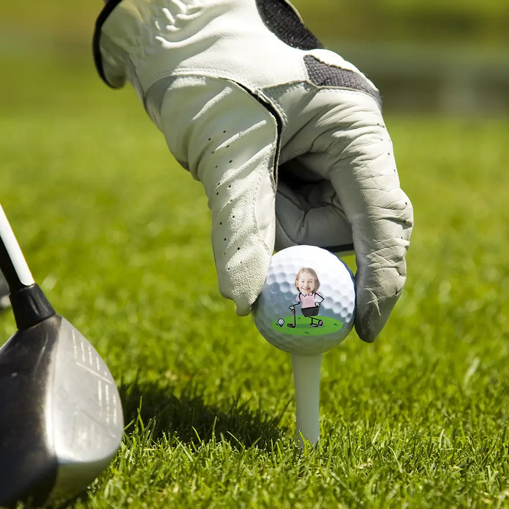 Custom Photo,Gift For Father,Sport Dad,Golf - Custom Photo The Most Tee-rific Dad By Par - Personalized Golf Ball