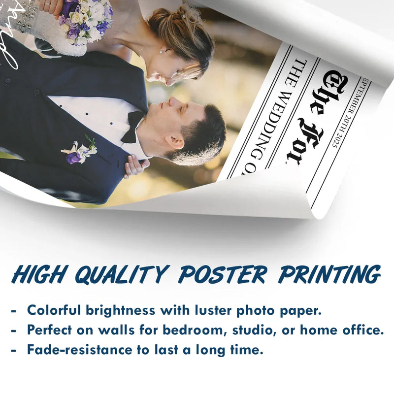 Gift For Couples,Wedding,Love,Gift For Women,Gift For Men,Gift For Wife,Gift For Husband,LGBT - Custom Photo The Wedding Of The Year Newlywed Couples - Personalized Poster