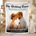 Custom Photo, Romantic, Gift For Couples, Wedding, Upload Full Photo - Custom Photo The Wedding Times - Personalized Fleece Blanket, Sherpa Blanket