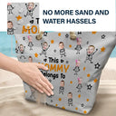 Gift For Grandma,Gift For Mother,Love,Stick Figure - Custom Photo This Grandma Mom Belongs To Kids Pet - Personalized Beach Bag
