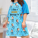 Gift For Grandma, Gift For Mother, Gift For Aunt, Happy, Custom Photo, Stick Figure - Custom Photo This Grandma Mom Belongs To Kids Pet - Personalized Women's Sleep Tee