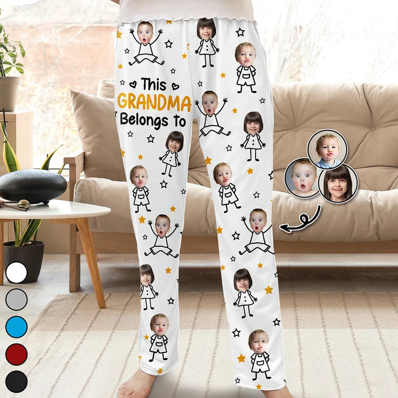 Custom Photo, Happy, Gift For Grandpa, Gift For Grandparents, Gift For Grandma, Gift For Mother, Gift For Father - Custom Photo This Grandpa Grandma Belongs To Kids Pet - Personalized Pajama Pants
