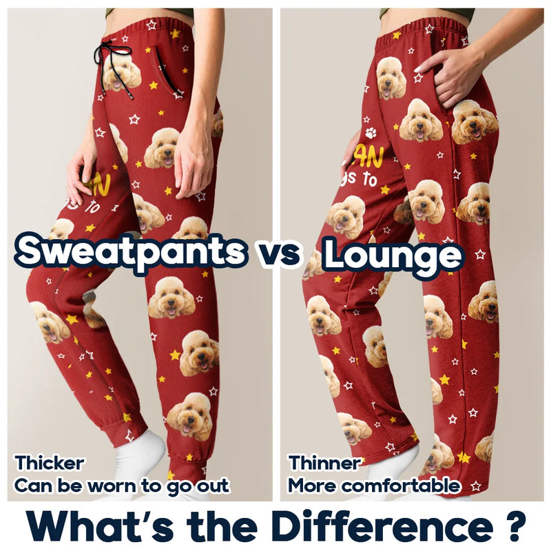 Pet Lovers, Pet Mom, Pet Dad, Dog Lovers, Dog Mom, Dog Dad, Cat Lovers, Cat Mom, Cat Dad, Custom Photo - Custom Photo This Human Belongs To Dog Cat Cute Face Cut - Personalized Pajama Pants