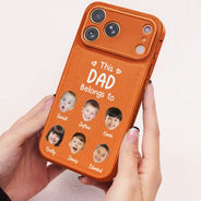 Gift For Mother,Gift For Women,Happy,Gift For Yourself,Gift For Grandma,New Mom,Gift For Father,Gift For Grandpa,Gift For Men,New Dad - Custom Photo This Daddy Belongs To - Personalized Leather Phone Case