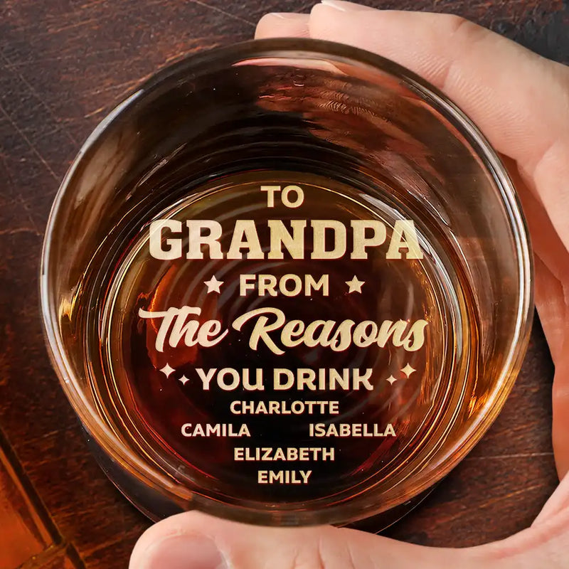 Custom Photo To Dad From The Reason You Drink Funny - Personalized Engraved Whiskey Glass