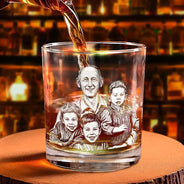 Custom Photo To Dad From The Reason You Drink Funny - Personalized Engraved Whiskey Glass