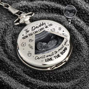 Gift For Husband,Expecting Dad,Love,Custom Photo - Custom Photo To Daddy Now You Can Carry Me Too - Personalized Pocket Watch