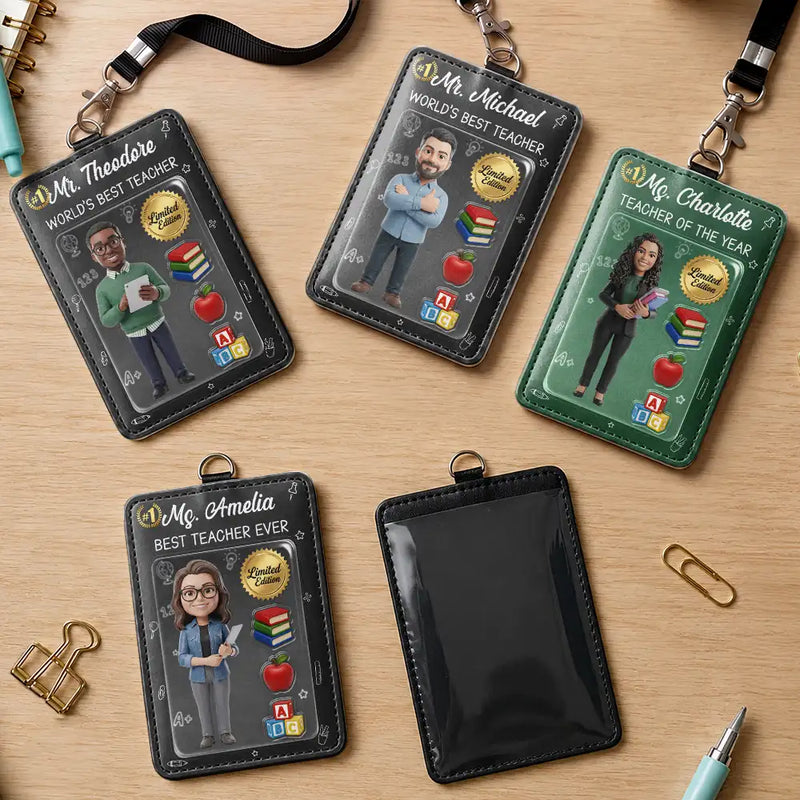 Art Design,Teacher,Confident,Back To School,Photo - Toybox Figure - Custom Photo Toybox Figure Best Teacher Ever - Personalized Badge Holder