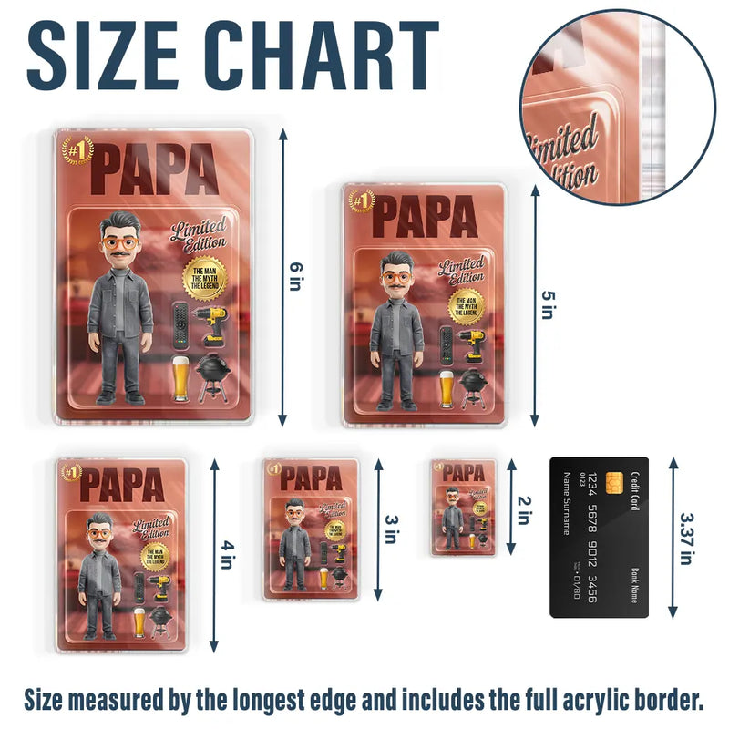 Gift For Husband,Gift For Yourself,Gift For Men,Gift For Father,Gift For Grandpa,Non-Eng,Photo - Toybox Figure,Playful - Custom Photo Toybox Figure Dad Grandpa Limited Edition - Personalized Acrylic Magnet