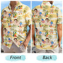 Gift For Husband,Gift For Boyfriend,Gift For Yourself,Gift For Men,Gift For Grandpa,Gift For Father,Funny,America 250th - Custom Photo US Flag Sexy Pose - Personalized Hawaiian Shirt