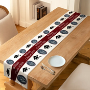 Graduation,Happy,Top Market,Photo - Custom Photo University Logo Graduation - Personalized Table Runner