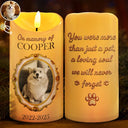 Pet Lovers, Custom Photo, Love - Custom Photo Vintage Frame Golden Ceramic Effect - Personalized Flameless LED Candle