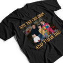 Custom Photo,Gift For Father,Dad - Daughters (Young),Photo,Proud - Custom Photo Vintage Photo Childhood Just A Dad And His Girl - Personalized T Shirt