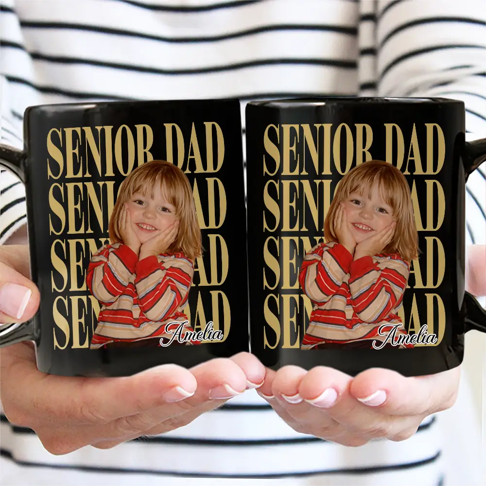 Photo,Gift For Mother,Gift For Father,Gift For Women,Gift For Men,Graduation,Happy - Custom Photo Vintage Senior Family - Personalized Mug