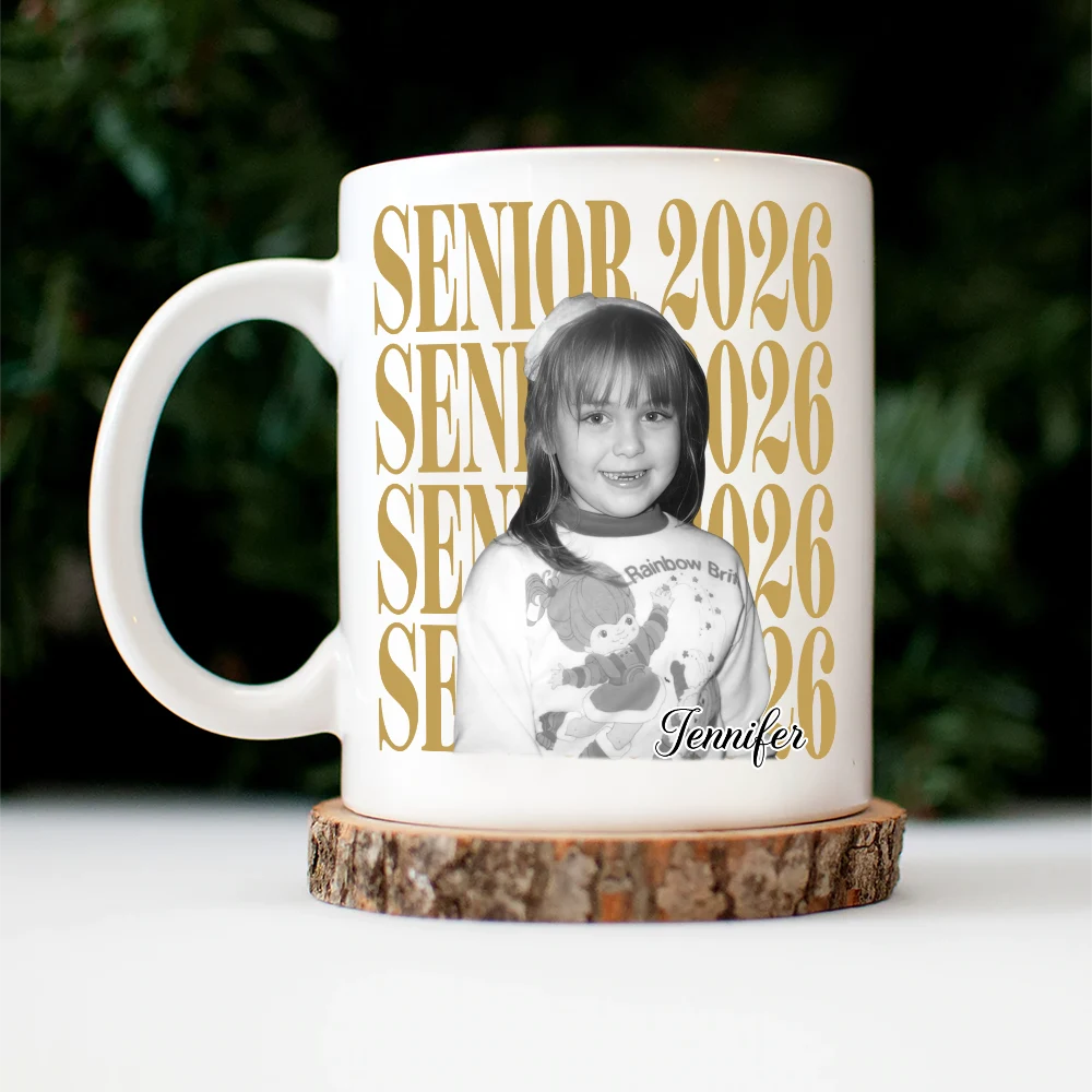 Photo,Gift For Mother,Gift For Father,Gift For Women,Gift For Men,Graduation,Happy - Custom Photo Vintage Senior Family - Personalized Mug