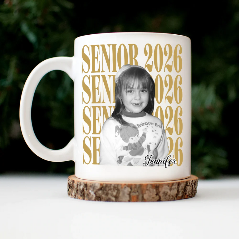 Photo,Gift For Mother,Gift For Father,Gift For Women,Gift For Men,Graduation,Happy - Custom Photo Vintage Senior Family - Personalized Mug