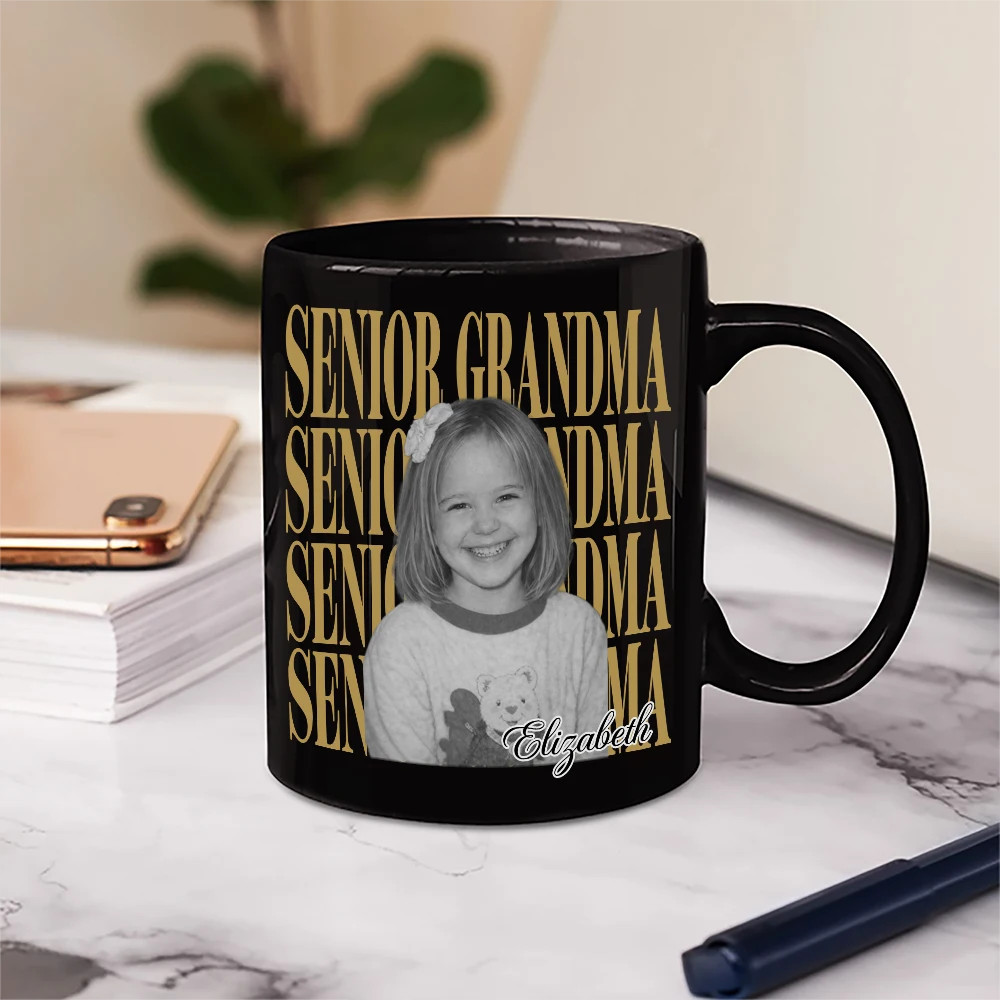 Photo,Gift For Mother,Gift For Father,Gift For Women,Gift For Men,Graduation,Happy - Custom Photo Vintage Senior Family - Personalized Mug