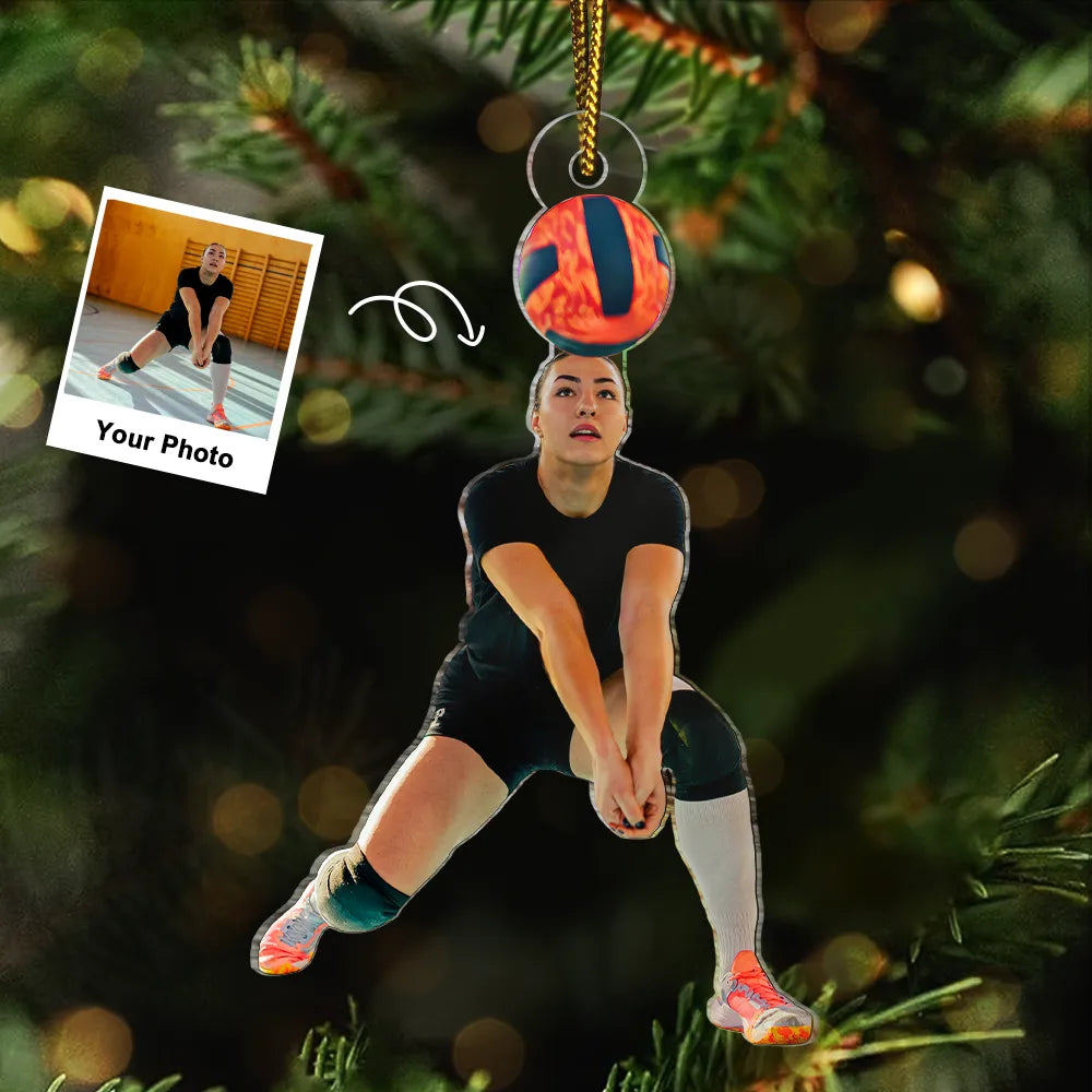 Custom Photo Volleyball Player Team - Personalized Acrylic Photo Ornament