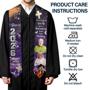 Family, Memorial, Gift For Yourself, Gift For Women, Gift For Men - Custom Photo Walking Beside You Every Step Of The Way - Personalized Stoles