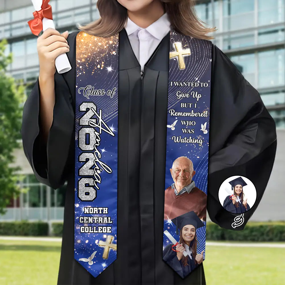 Custom Photo Walking Beside You Every Step Of The Way - Personalized Stoles