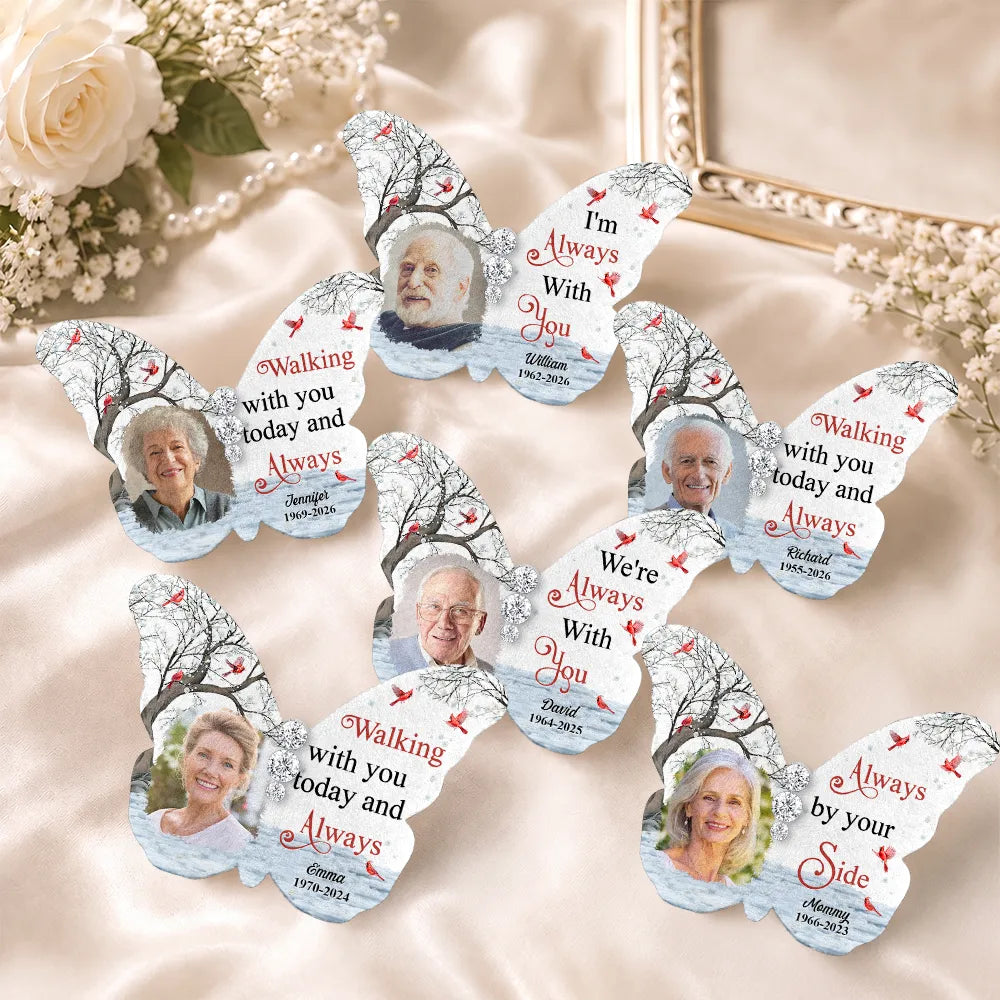Sentimental,Custom Photo,Family,Wedding,Upload Full Photo - Custom Photo Walking With You Today And Always - Personalized Brooch
