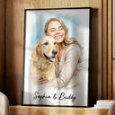 Family,Pet Lovers,Gift For Bestie,Gift For Couples,Gift For Mother,Gift For Father,Love - Custom Photo Watercolor Painting Family Besties Dog Cat Portrait - Personalized Poster