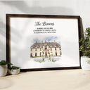Custom Photo, Art Design, Gift For Couples, Top Market, Wedding, Romantic, Photo - Watercolor - With BG - Custom Photo Watercolor Painting Watercolor Wedding Venue Guest Book - Personalized Poster
