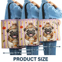 Adorable,Art Design,Pet Lovers,Photo - Autumn Theme Pet - Custom Photo Watercolor Pet With Autumn Accessories Autumn Lovely Dog Cat Portrait - Personalized Tote Bag