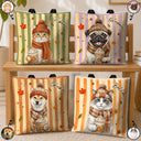 Adorable,Art Design,Pet Lovers,Photo - Autumn Theme Pet - Custom Photo Watercolor Pet With Autumn Accessories Autumn Lovely Dog Cat Portrait - Personalized Tote Bag