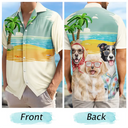 Custom Photo, Art Design, Summer, Pet Lovers, Playful, Photo - Watercolor Summer Pet With Accessories - Custom Photo Watercolor Pet With Summer Accessories - Personalized Hawaiian Shirt