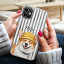 Custom Photo, Art Design, Summer, Pet Lovers, Playful, Photo - Watercolor Summer Pet With Accessories - Custom Photo Watercolor Pet With Summer Accessories Pet Portrait - Personalized Clear Phone Case