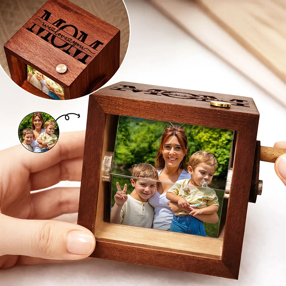 Custom Photo We Love You Mom Grandma - Personalized Flipbook Frame Animation Machine