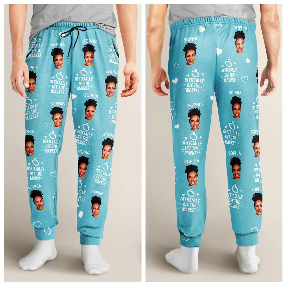 Engaged,Gift For Husband,Gift For Wife,Gift For Couples,Christmas - Custom Photo We Officially Said Yes - Personalized Pajama Pants