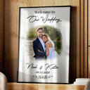 Custom Photo, Gift For Couples, Wedding, Romantic, Upload Full Photo - Custom Photo Wedding Couple Welcome To Our Forever - Personalized Poster