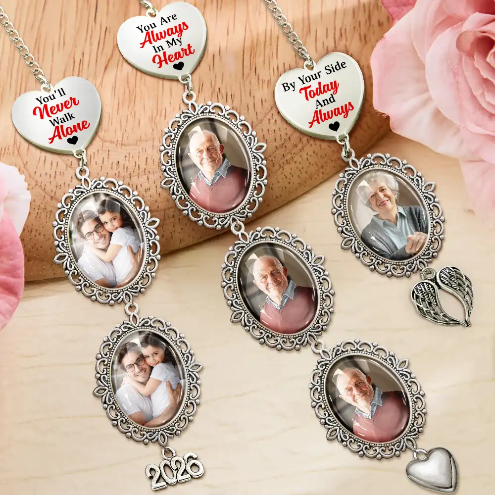 Custom Photo, Wedding, Gift For Yourself, Sympathetic, Upload Full Photo - Custom Photo Wedding Walking Beside You Memorial - Personalized Wedding Charm