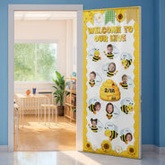 Teacher,Custom Photo,Gift For Yourself,Funny - Custom Photo Welcome To Our Hive - Personalized Door Cover