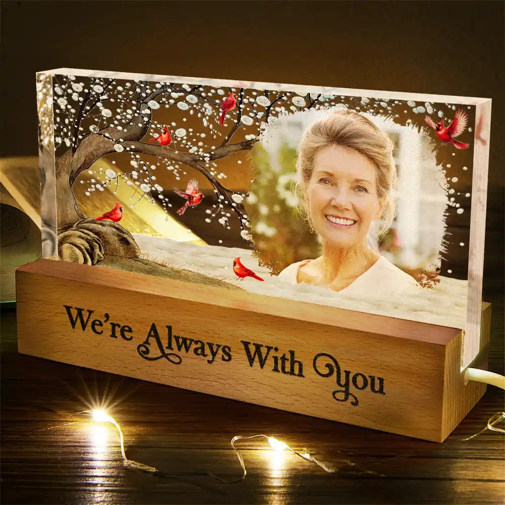 Sad,Memorial,Gift For Grandparents,Gift For Sibling,Family,Parents,Pet Lovers - Custom Photo When You Miss Me Have No Fear Memorial - Personalized Rectangle LED Light