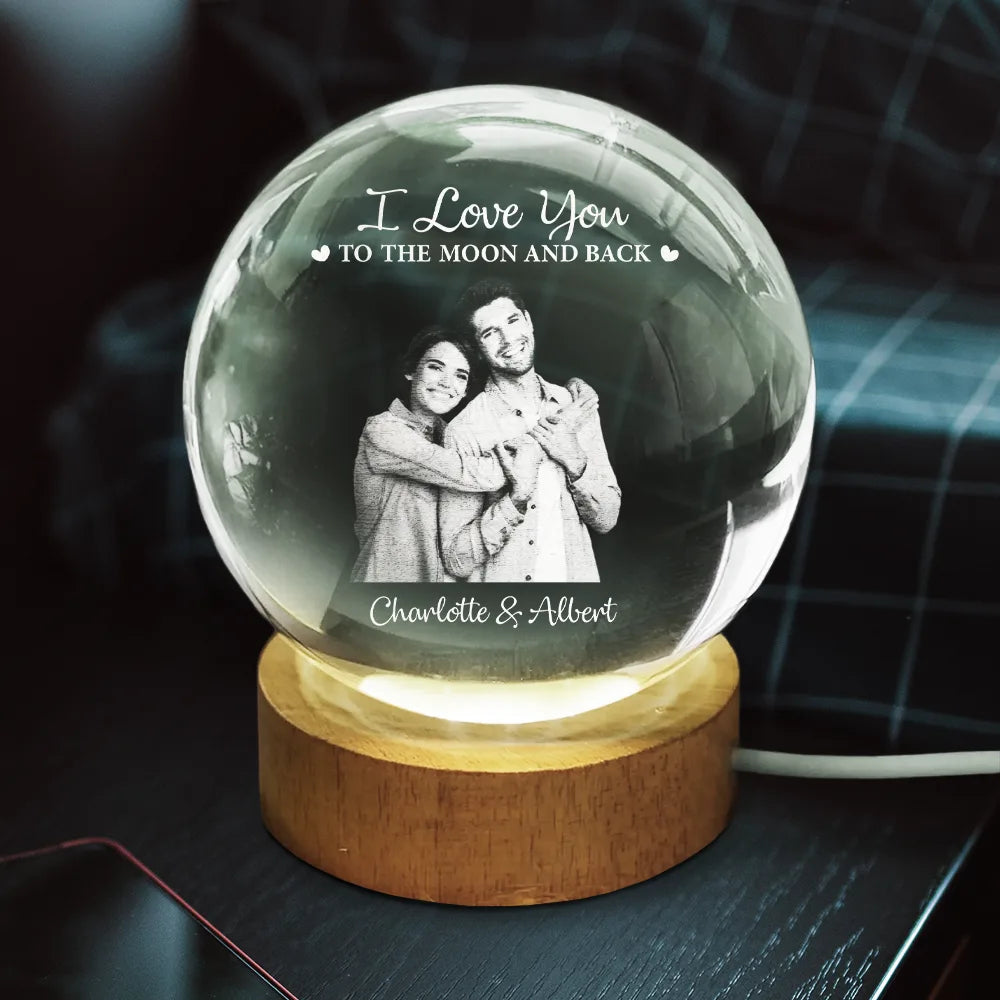 Gift For Couples,Gift For Husband,Gift For Wife,Gift For Boyfriend,Gift For Girlfriend,Funny - Custom Photo You And Me We Got This - Personalized Crystal Globe Lamp